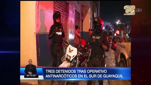 Tres detenidos tras operativo antinarcóticos en el sur de Guayaquil