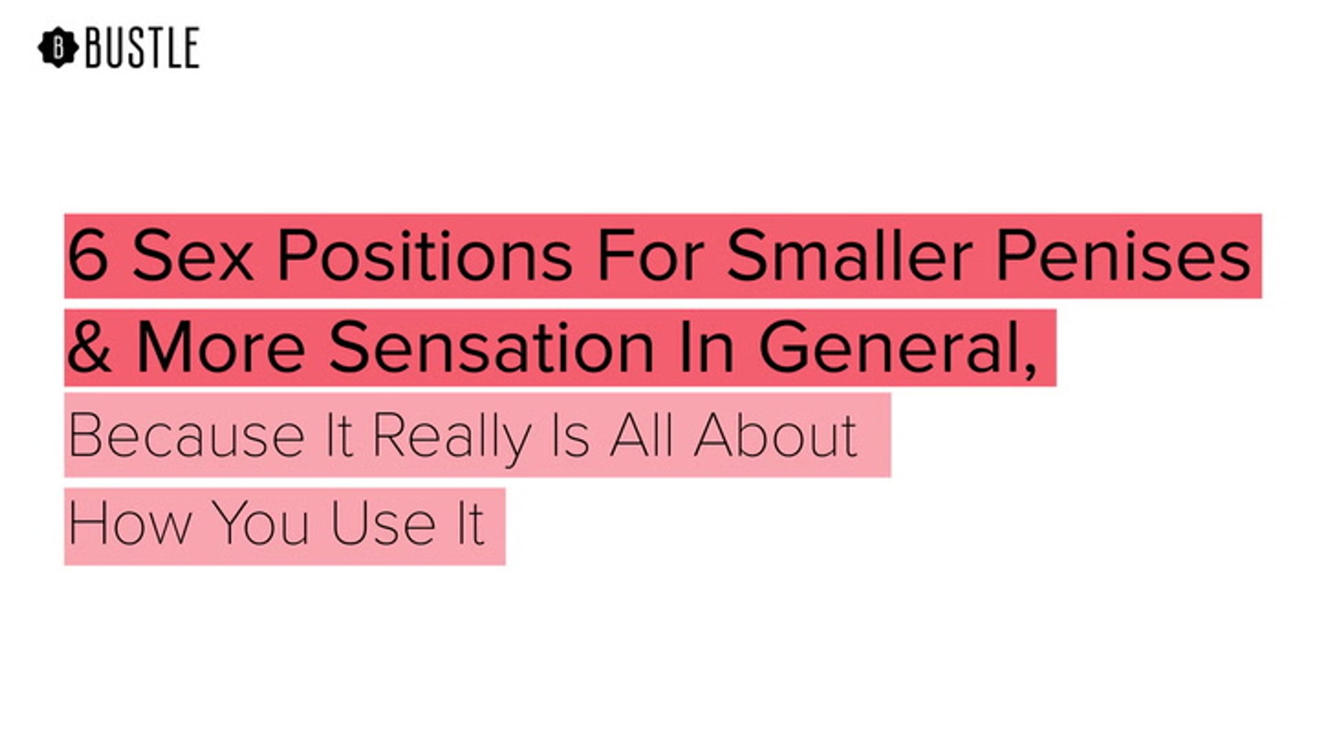 Positions for small penis