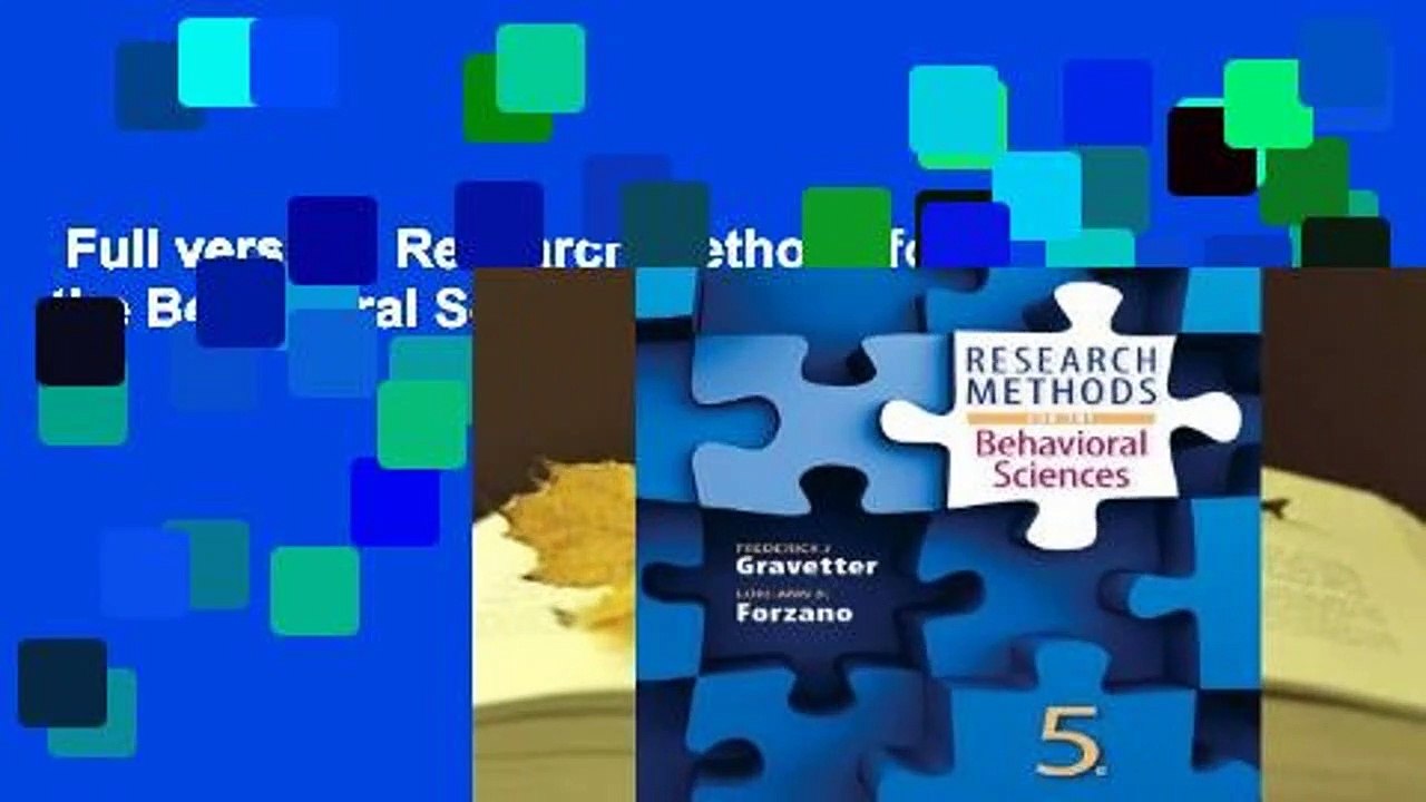 Full version  Research Methods for the Behavioral Sciences Complete