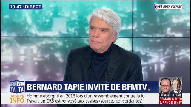 Pour Bernard Tapie, ça va être difficile de donner des leçons si le RN arrive en tête aux européennes