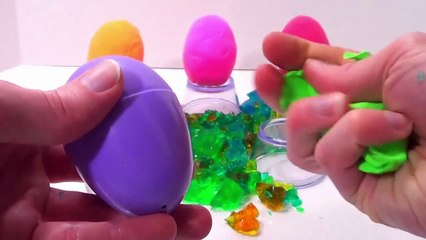 Play-doh and Jello Surprise Eggs!
