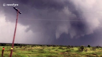 Giant supercell is the genesis of a devastating twister which devastated Magnum, Oklahoma USA