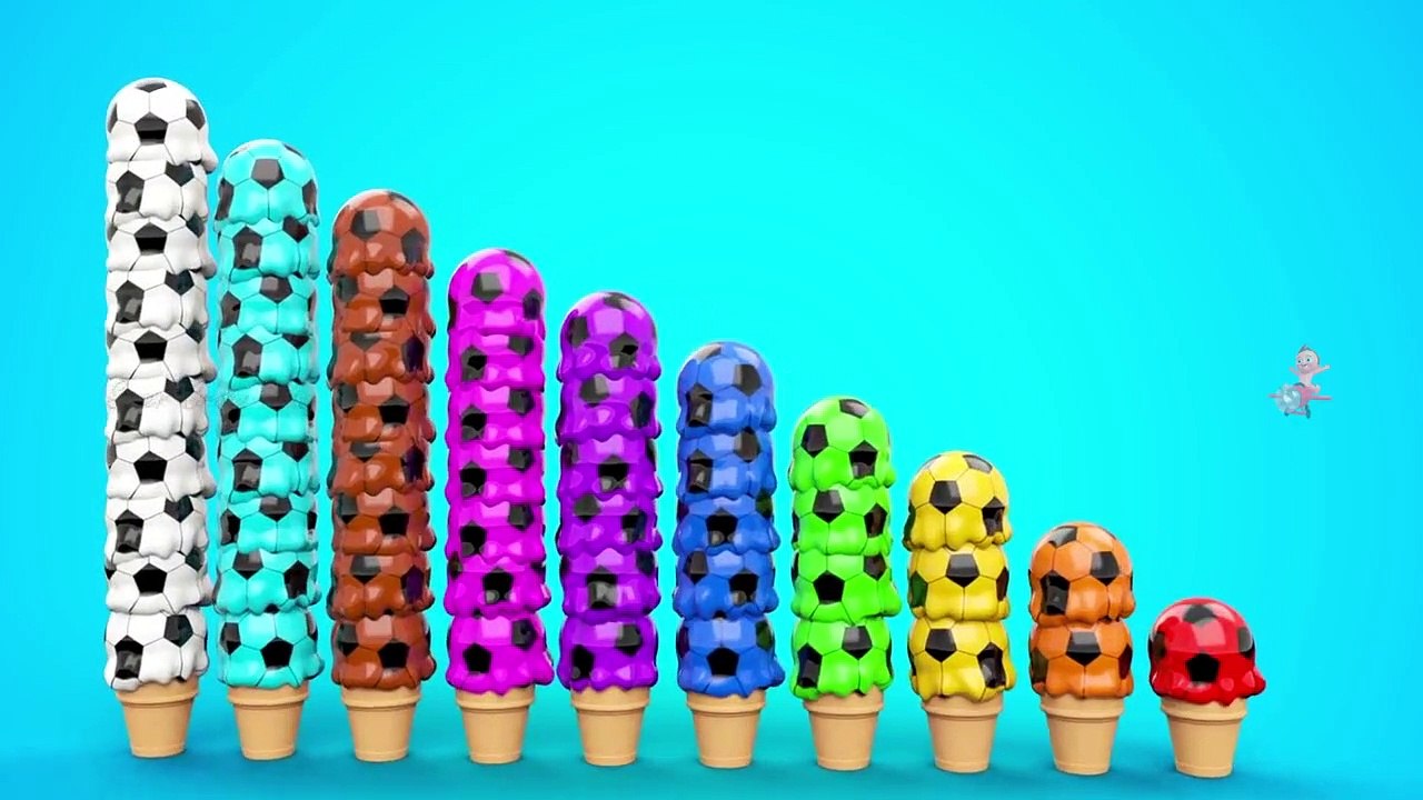 Baby Bottle Soccer Balls to Learn Colors for Children - 3D Kids Toddler Learning Educational Video