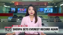 Nepalese sherpa sets new Mount Everest record again