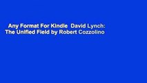Any Format For Kindle  David Lynch: The Unified Field by Robert Cozzolino