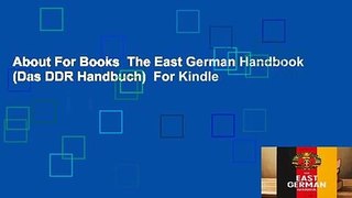 About For Books  The East German Handbook (Das DDR Handbuch)  For Kindle