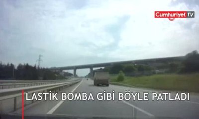 İşte o an... Seyir halinde bomba gibi patladı!
