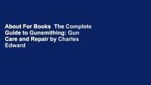 About For Books  The Complete Guide to Gunsmithing: Gun Care and Repair by Charles Edward Chapel
