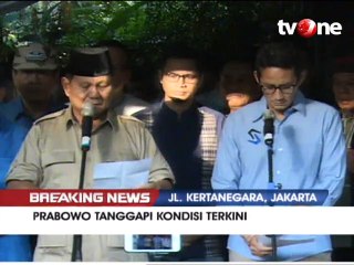Prabowo Minta Semua Pihak Tidak Melakukan Kekerasan Fisik