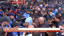 Report TV - Tentativë tjetër për të çarë kordonin e policisë tek parlamenti, i 'kryeson' Balliu