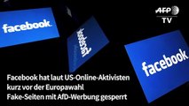 Facebook sperrt Fake-Seiten mit AfD-Werbung vor Europawahl