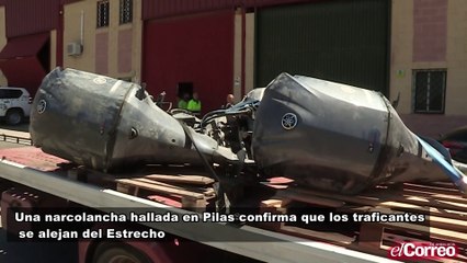 Una narcolancha hallada en Pilas confirma que los traficantes se alejan del Estrecho