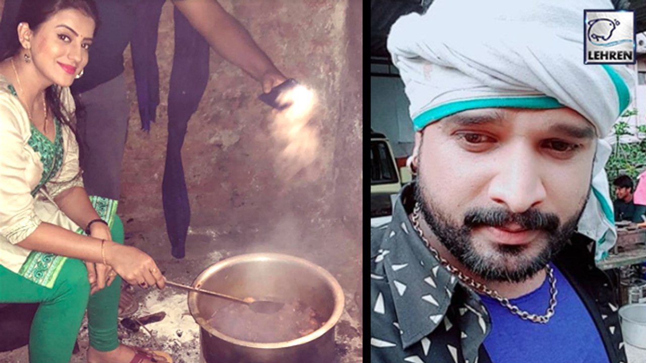 फिल्म के सेट पर Akshara Singh ने क्या बनाकर खिलाया Ritesh Pandey को