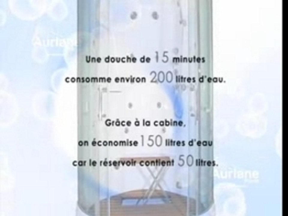 Cabine douche recyclage - économies d'eau www.aurlane.com