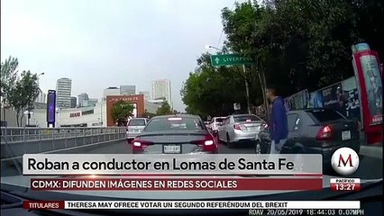 Roban a conductor en Lomas de Santa Fe