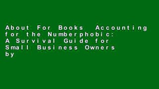 About For Books  Accounting for the Numberphobic: A Survival Guide for Small Business Owners by