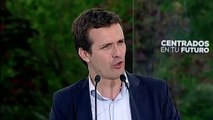 Pablo Casado: “Hoy he escuchado que los partidos independentistas quieren volver a insultar al Jefe del Estado enviando un preso a la Zarzuela a definir el futuro del Gobierno de España. ¿Va a tolerar esto el Gobierno?”