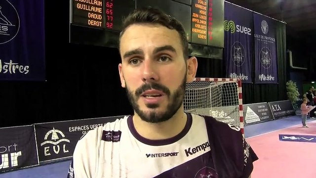 Theo Derot après la victoire d'Istres contre Pontault