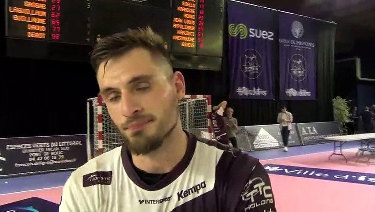 Nicolas Boschi après la victoire d'Istres contre Pontault