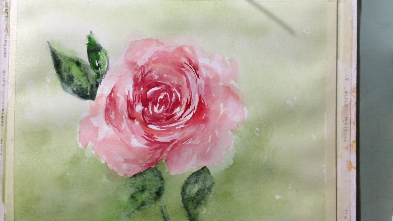 Watercolor Tutorial ~ how to paint an impressionistic red Rose in aquarelle