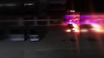 Siirt'te park halindeki araç alev alev böyle yandı