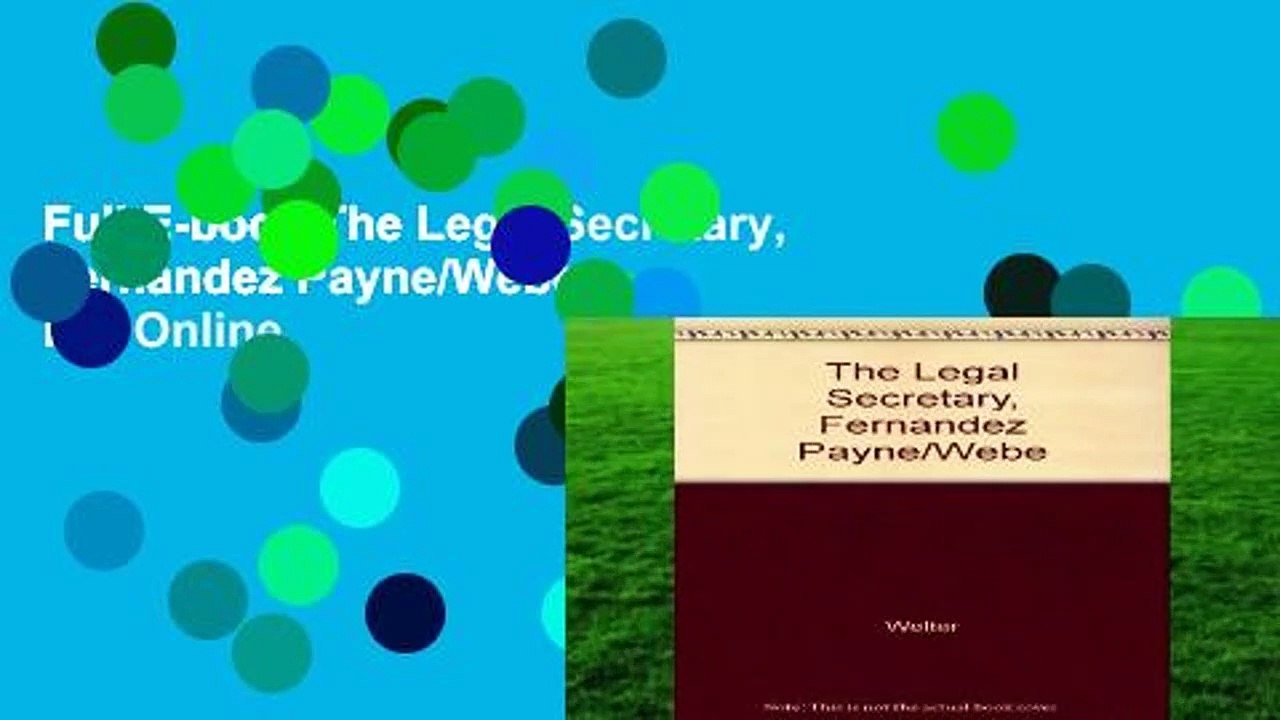 Full E-book The Legal Secretary, Fernandez Payne/Webe  For Online