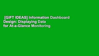 [GIFT IDEAS] Information Dashboard Design: Displaying Data for At-a-Glance Monitoring