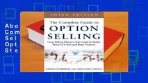 About For Books  The Complete Guide to Option Selling: How Selling Options Can Lead to Stellar