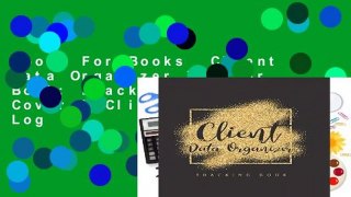 About For Books  Client Data Organizer Tracker Book: Black Gold Glitter Cover | Client Profile Log