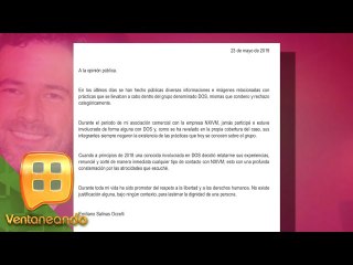 Emiliano Salinas se deslinda mediante un comunicado, de presuntos vínculos con secta sexual.