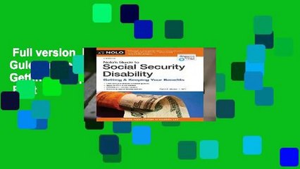 Full version  Nolo s Guide to Social Security Disability: Getting   Keeping Your Benefits  Best