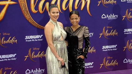 Nadine Velazquez, Christina Milian "Aladdin" World Premiere Purple Carpet