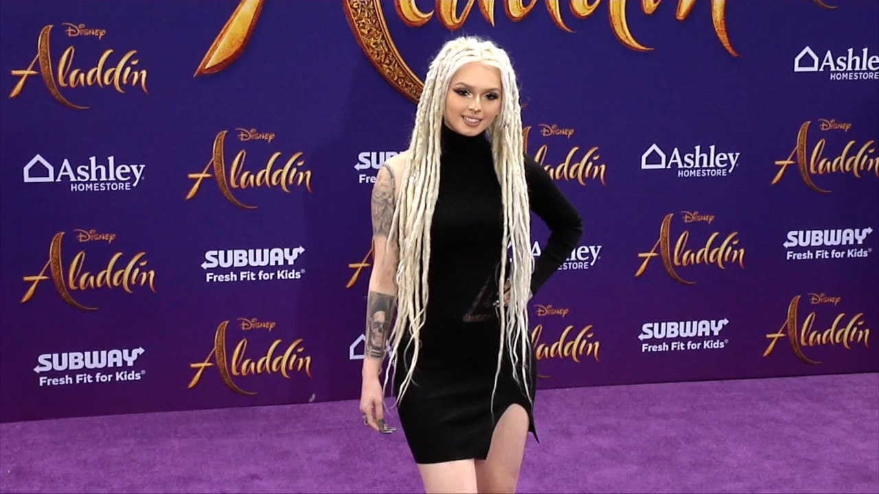 Zhavia Ward "Aladdin" World Premiere Purple Carpet