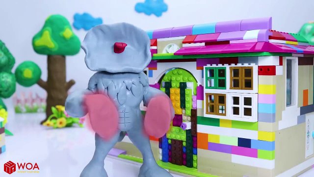CLAY MIXER BIG WOLF LEGO PLAYHOUSE Cartoons Play Doh Stop Motion