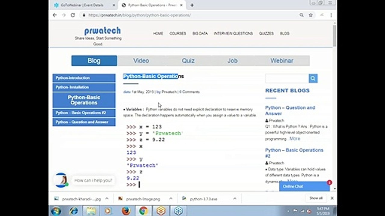 Python Basic Command | Prwatech