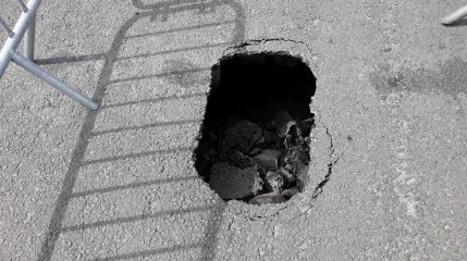 Tournai effondrement de la voirie rue General Piron  23.05.2019