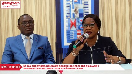 Dr Diaha Christiane, déléguée communale PDCI-RDA d’Adjamé 1 annonce officiellement son adhésion au RHDP