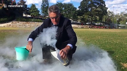 Australian teacher creates rocket using liquid nitrogen and fizzy drink