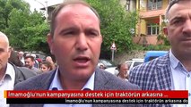 İmamoğlu'nun kampanyasına destek için traktörün arkasına doluşup geldiler.