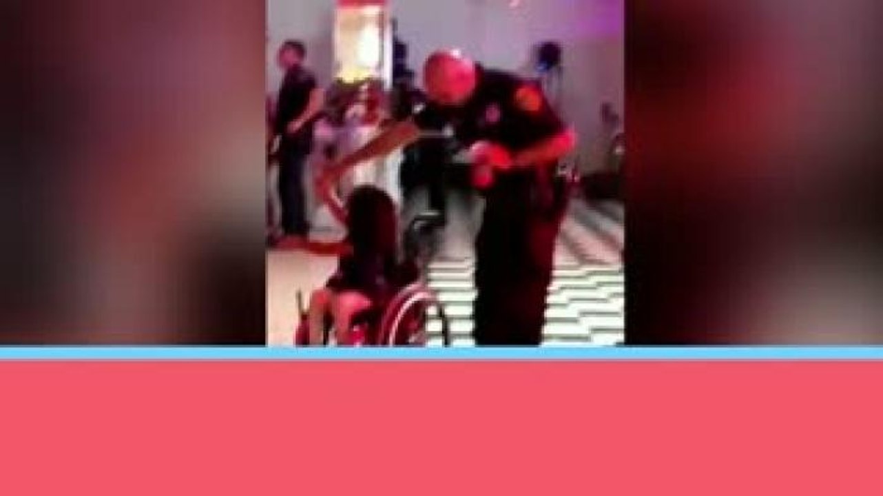 Entretenimiento |  Este policía sacó a bailar a una niña de 6 años en silla de ruedas
