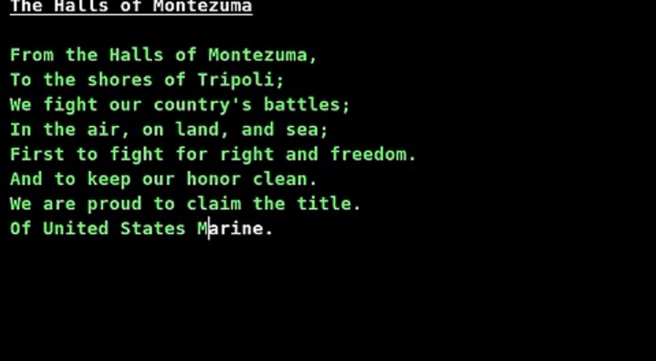 Marines' Hymn (The Halls of Montezuma) /w lyrics