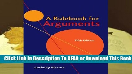 [Read] A Rulebook for Arguments  For Kindle