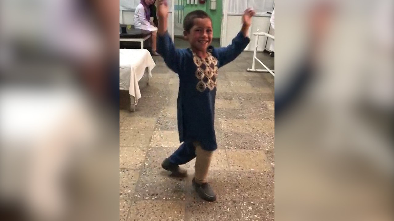 Five-year-old Afghan amputee dances on new leg, dreams of becoming a doctor