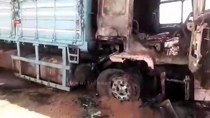 احتراق شاحنة بدرب الأربعين فى الوادى الجديد بسبب الحرارة