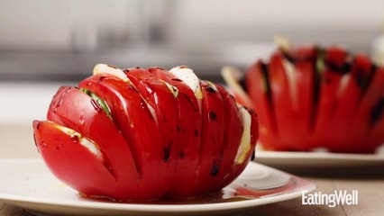 How to Make Hasselback Tomato Caprese Salad