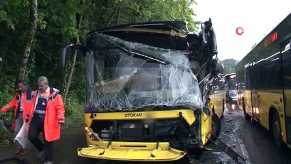 Sarıyer’de İETT Otobüsü, öndeki otobüse çarptı; 2 yaralı