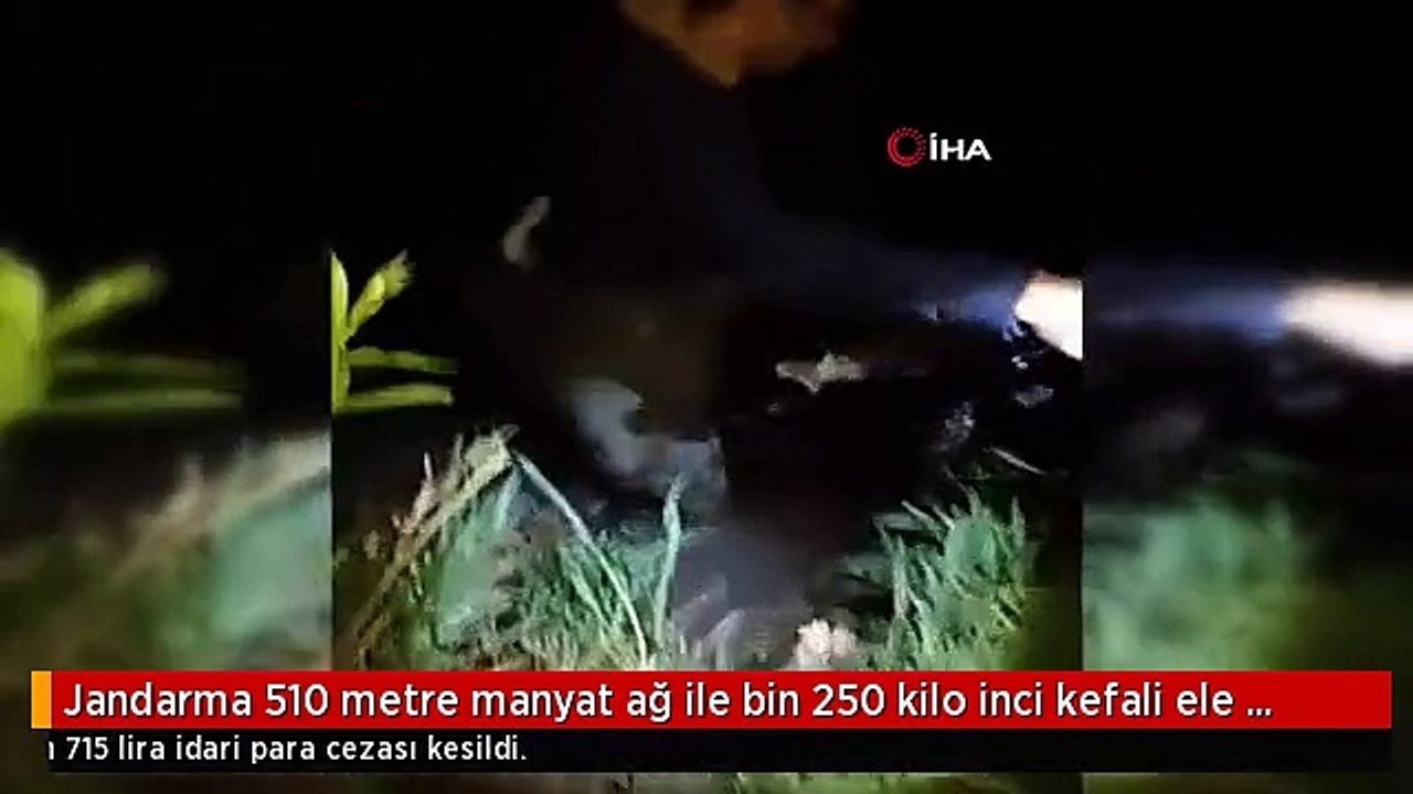 Jandarma 510 metre manyat ağ ile bin 250 kilo inci kefali ele geçirdi
