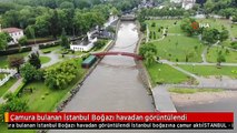 Çamura bulanan İstanbul Boğazı havadan görüntülendi