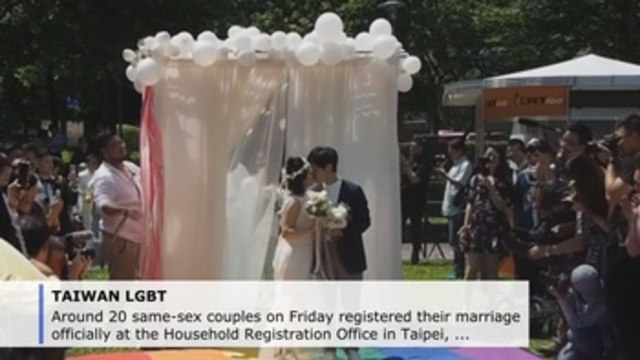 Taiwan holds Asia's first same-sex marriages