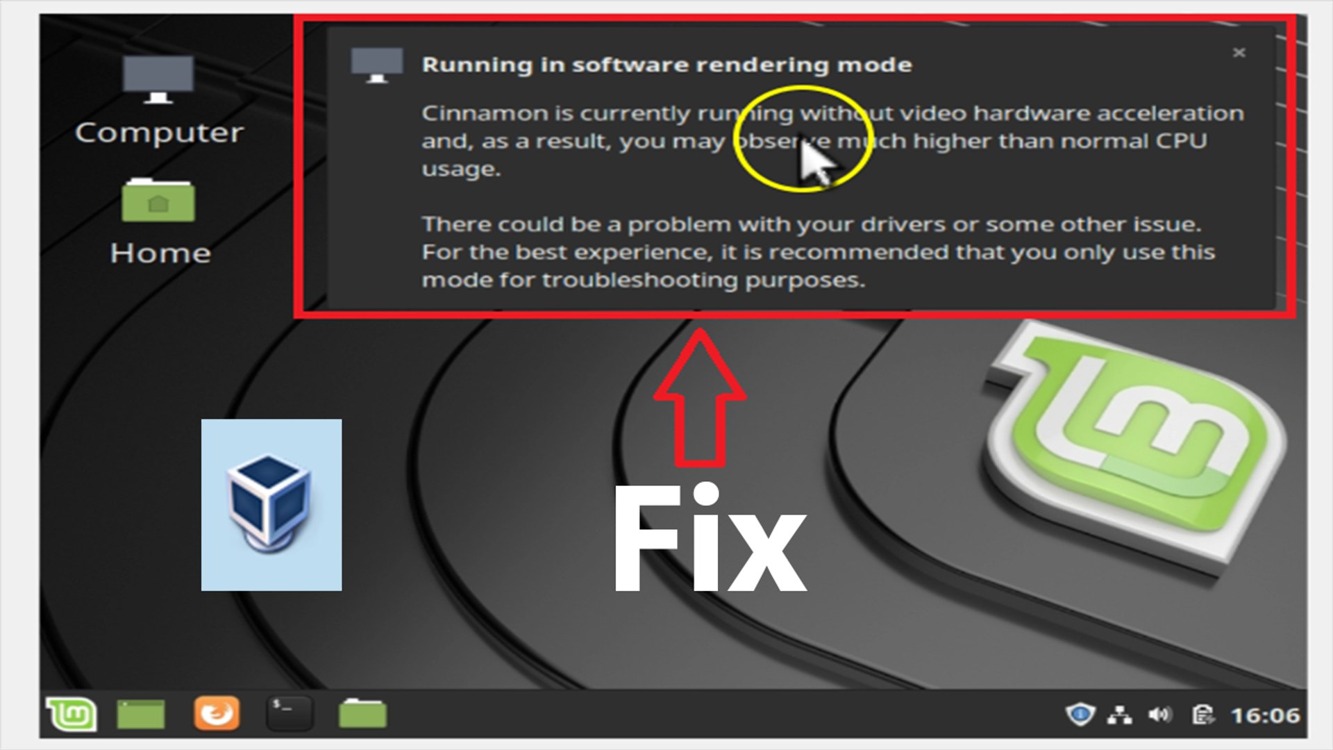 How to Fix 'Running in Software Rendering Mode' in Linux Mint 19.1 Cinnamon  on VirtualBox? - video Dailymotion